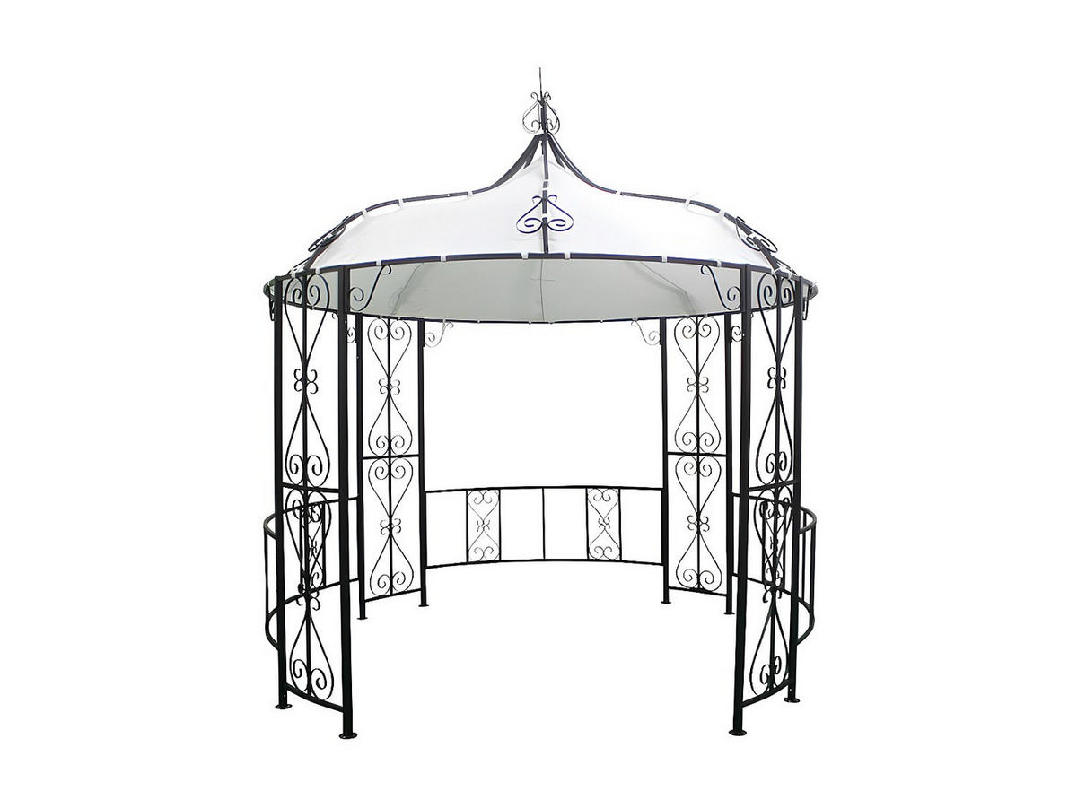 GARTENPAVILLON - 300cm x 300cm - Stahl - schwarz - TILCARA - Schwarz, Metall (300/198/300cm) - Vente-Unique