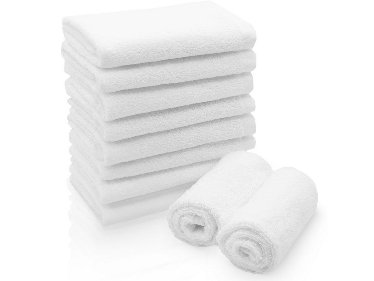 SEIFTÜCHER, 10er-Set, 30x30 cm, 100% Baumwolle, Weiß - Weiß, Textil (30/30cm) - Zollner