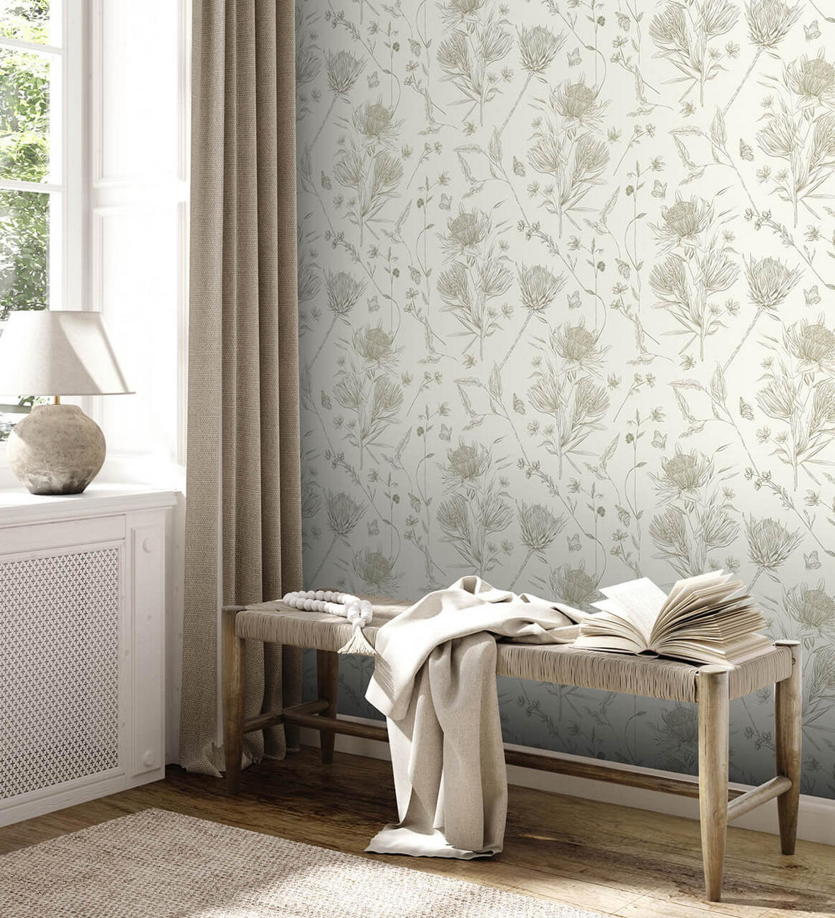 VLIESTAPETE Weiß 53/1005 cm - Grün, Textil (53/1cm) - KUNSTLOFT