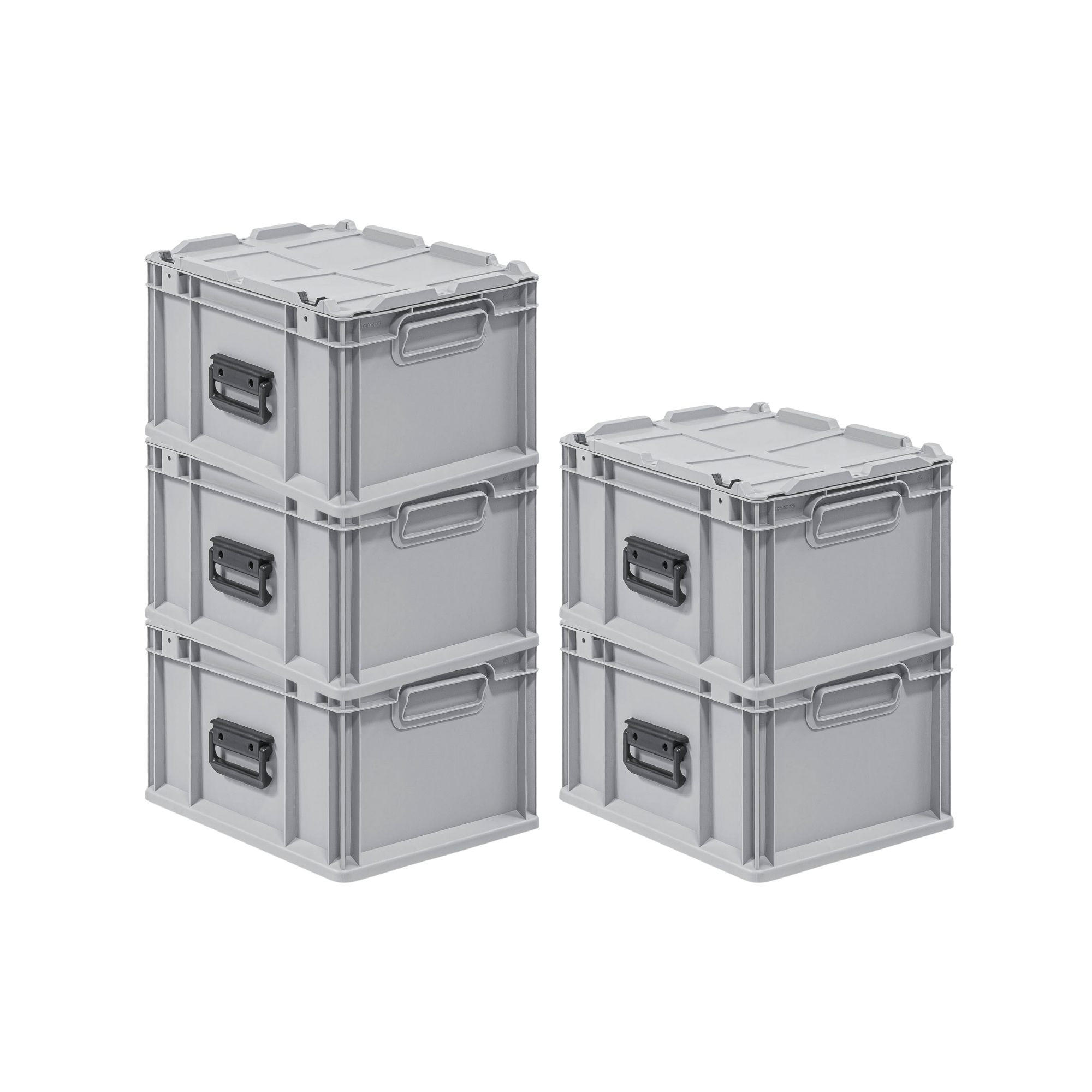 EUROBOX 5x Nextgen Portable 235x30x40cm 20 Liter - Grau, Kunststoff (30/23.5/40cm) - PROREGAL