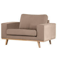 SESSEL - Taupe/Buchefarben, Textil (122/81/88cm) - home24