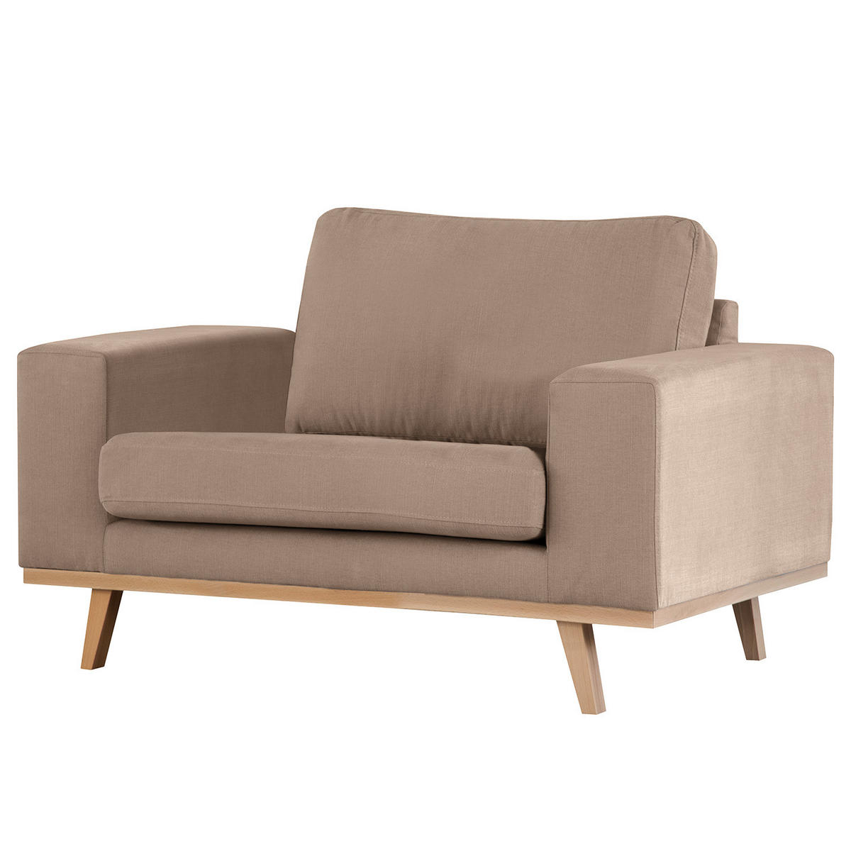 SESSEL - Taupe/Buchefarben, Textil (122/81/88cm) - home24