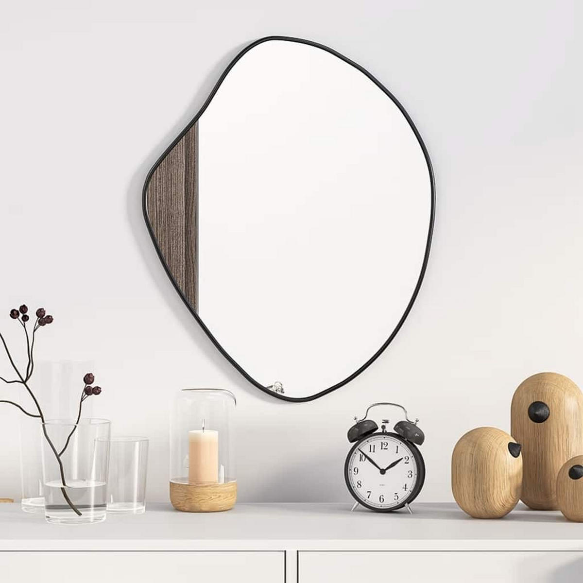 WANDSPIEGEL Schwarz 50/40 Cm - Schwarz, Glas (40/50/50cm) - vidaXL