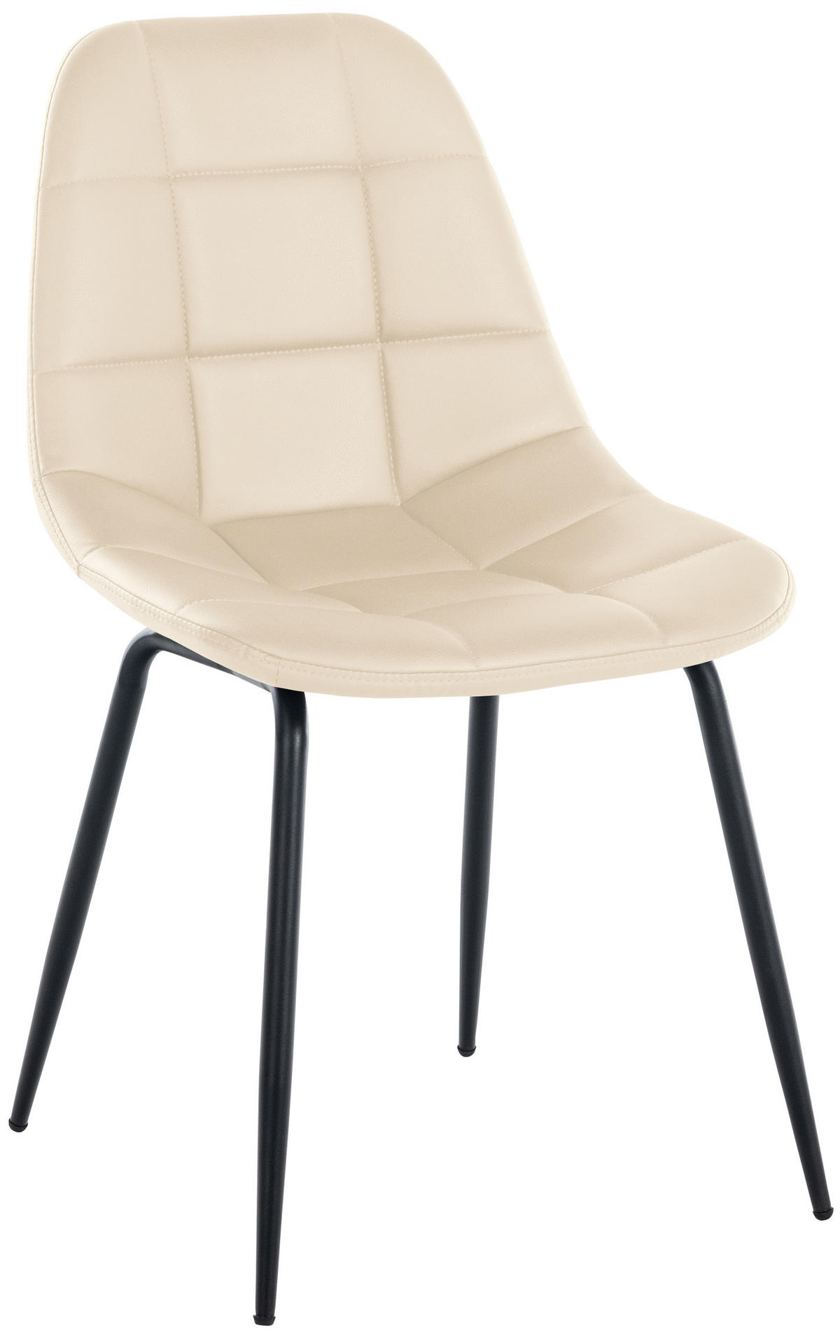 STUHL Lederlook creme - Creme/Schwarz, Textil/Metall (46/82/52cm) - CLP