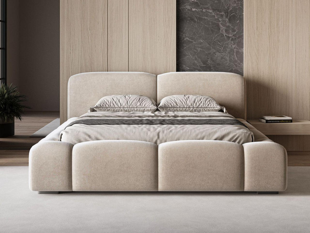 POLSTERBETT Aubi 160x200 Beige - Beige, Textil (160/200cm) - Graingold