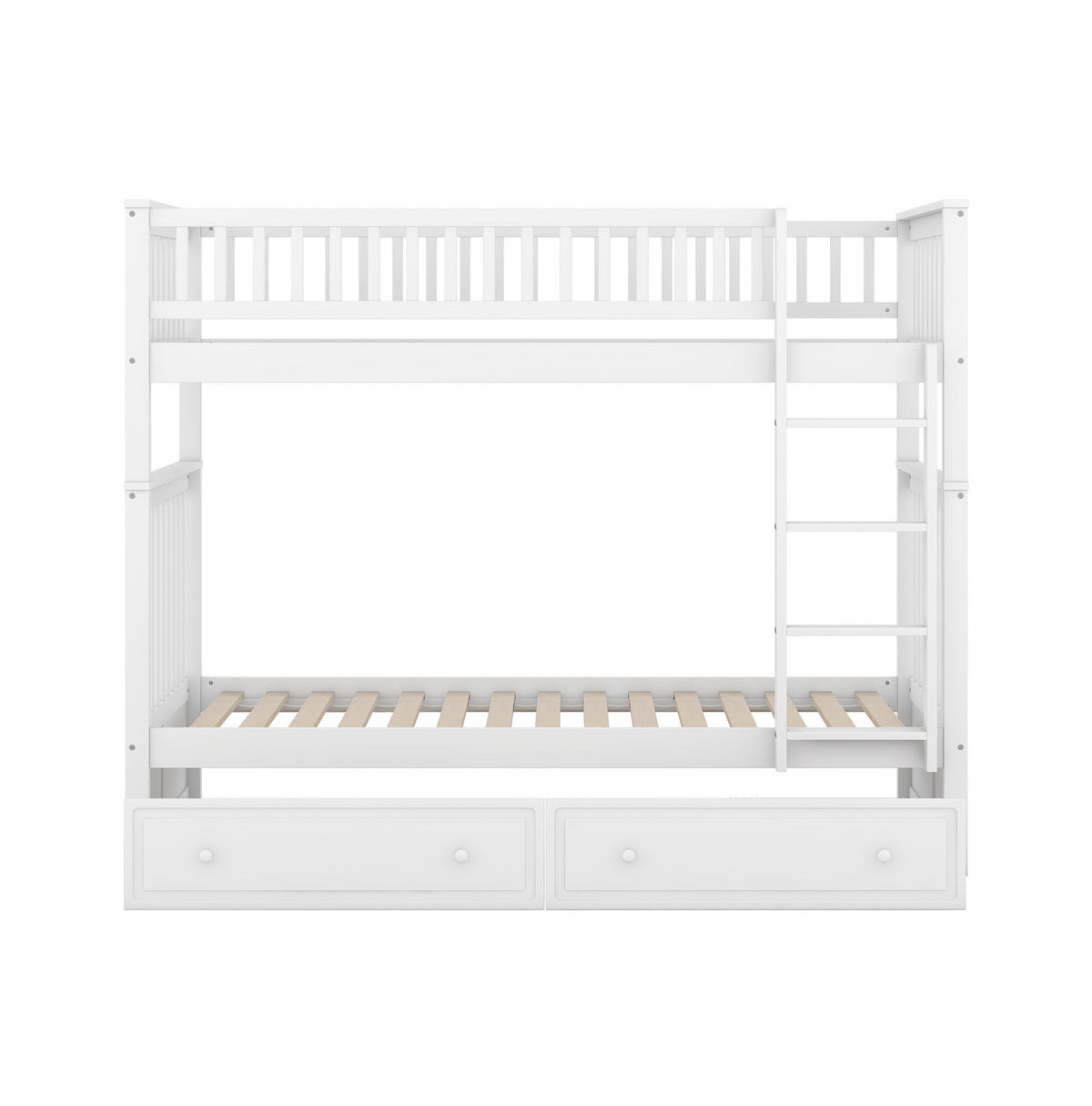 ETAGENBETT 90/200 cm Weiß aus Kiefer mit 2 Schubladen und Umbaufunktion - Weiß, Holz (140/200cm) - BEAOK