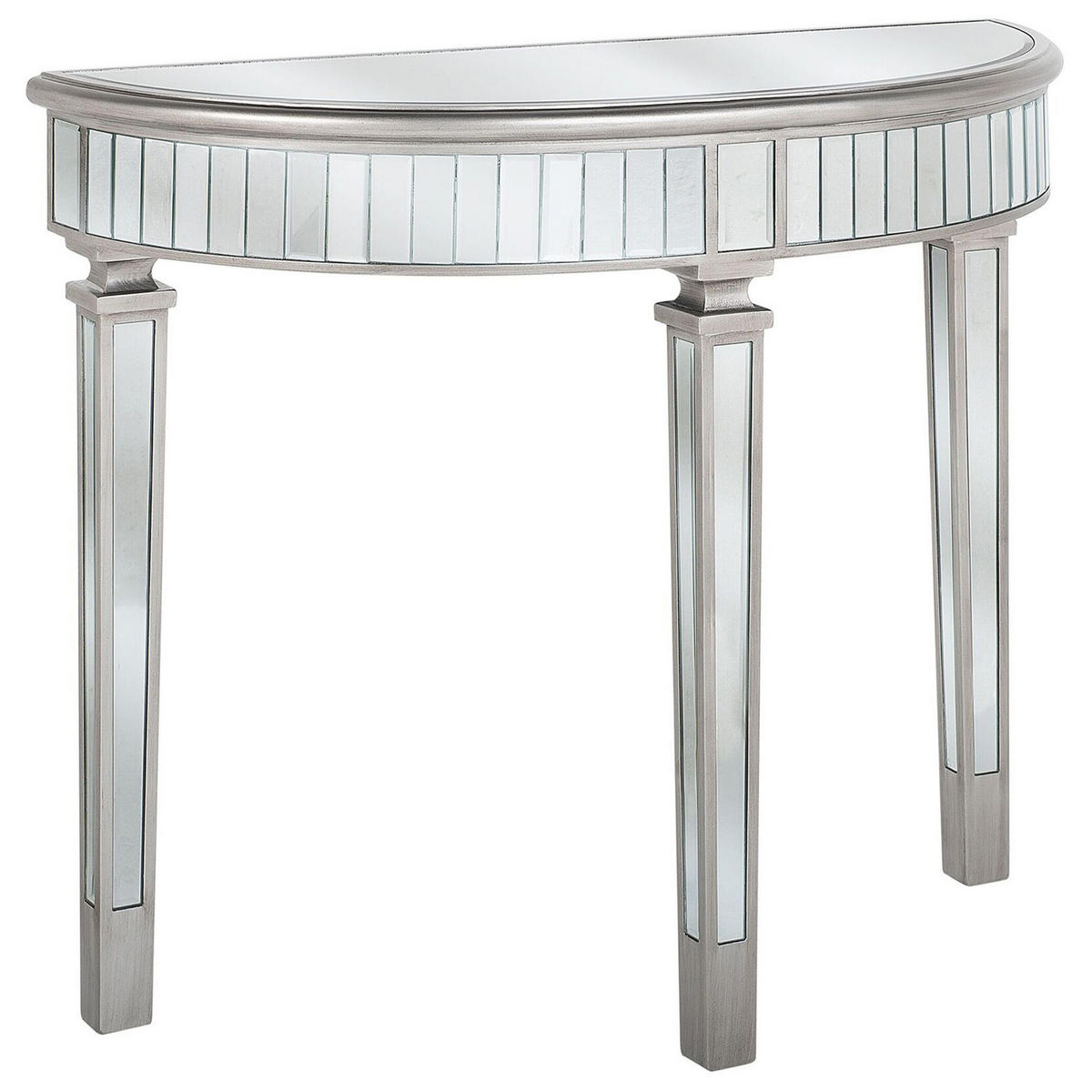 KONSOLENTISCH Spiegeleffekt Toulouse - Silberfarben, Glas (35/90/80cm) - Beliani