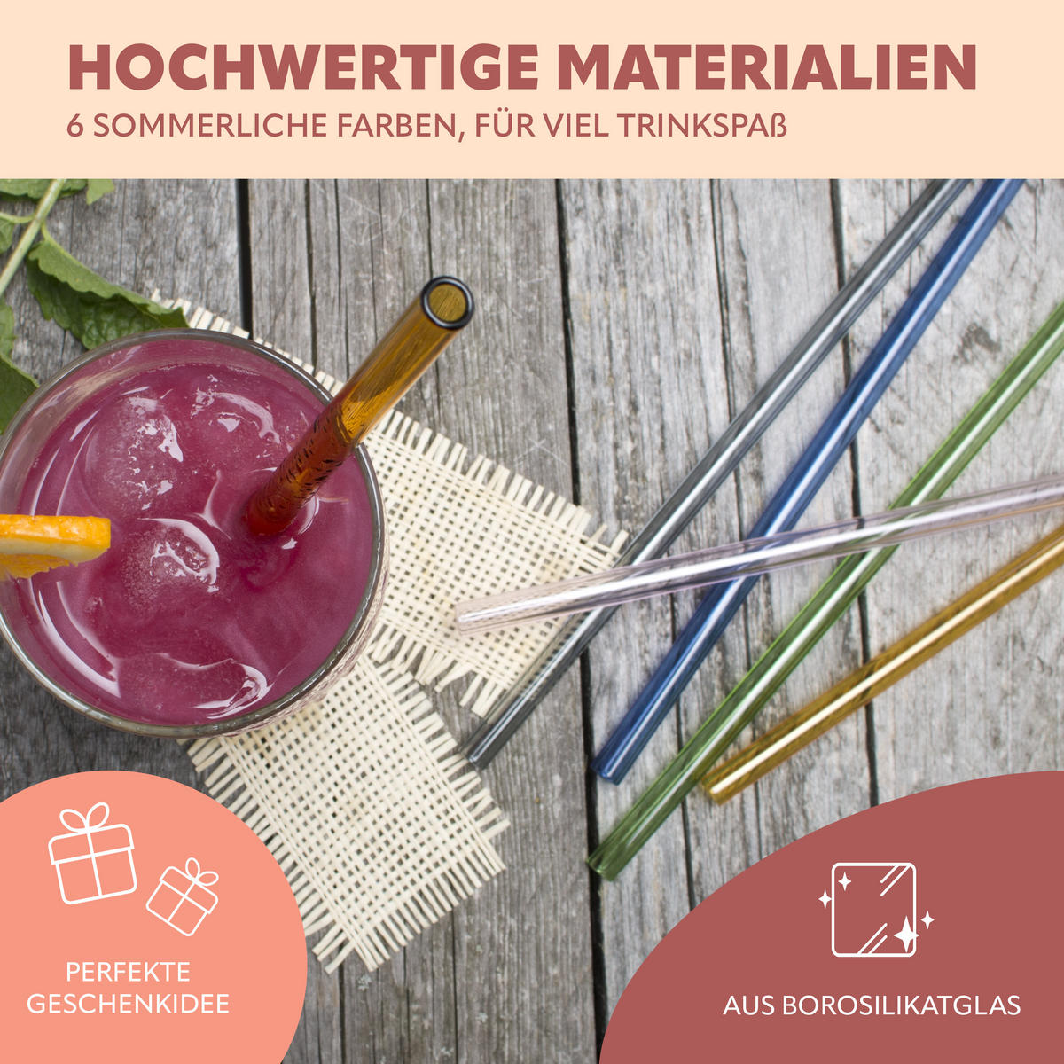 GLAS-TRINKHALME, bunt, Borosilikatglas - Multicolor, Glas (0.8/20cm) - bremermann