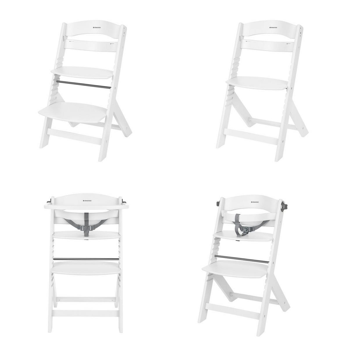KINDERHOCHSTUHL Nordy Holz weiß Kinderstuhl Fußstütze verstellbarer Sitz - Weiß, Holz (44/79/49cm) - Kikka boo