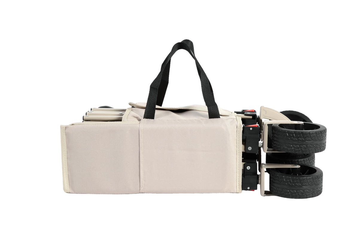 HANDWAGEN, geländegängig faltbar, verstellbarer Griff, beige - Beige, Metall (34/19/43.5cm) - Vallsero