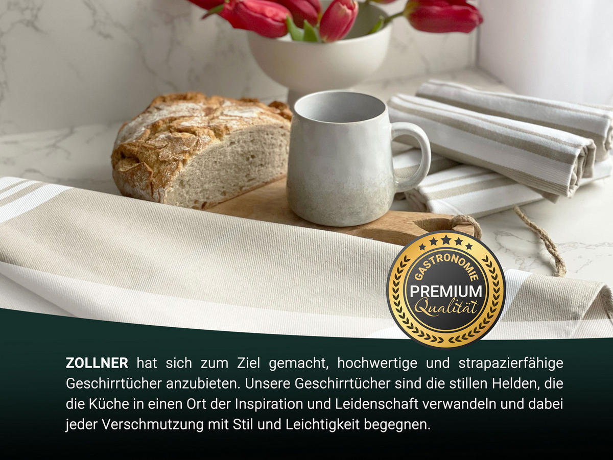 GESCHIRRTÜCHER, 5er-Set, 50x70 cm, 100% Baumwolle, Beige - Beige, Textil (50/70cm) - Zollner