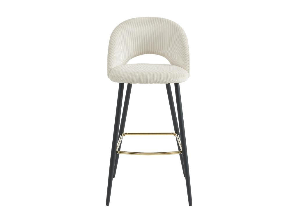 BARHOCKER 2er-Set - Cord & Metall - Cremefarben - FINCHY - Creme, Textil (50/100/48cm) - Pascal Morabito