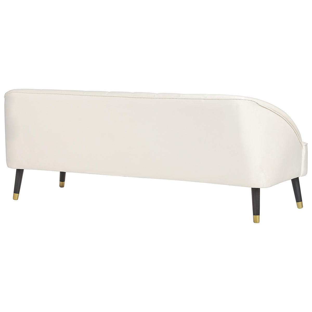 3-SITZER-SOFA Samtstoff cremeweiß Alsvag - Goldfarben/Schwarz, Textil (191/73/73cm) - Beliani