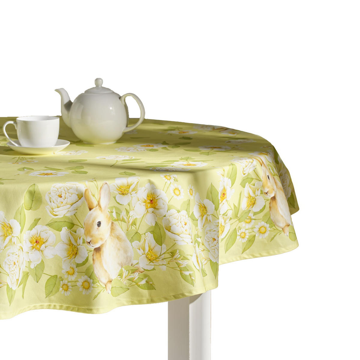 TISCHDECKE Fenillabunny - Hellgelb, Textil (160cm) - home&you