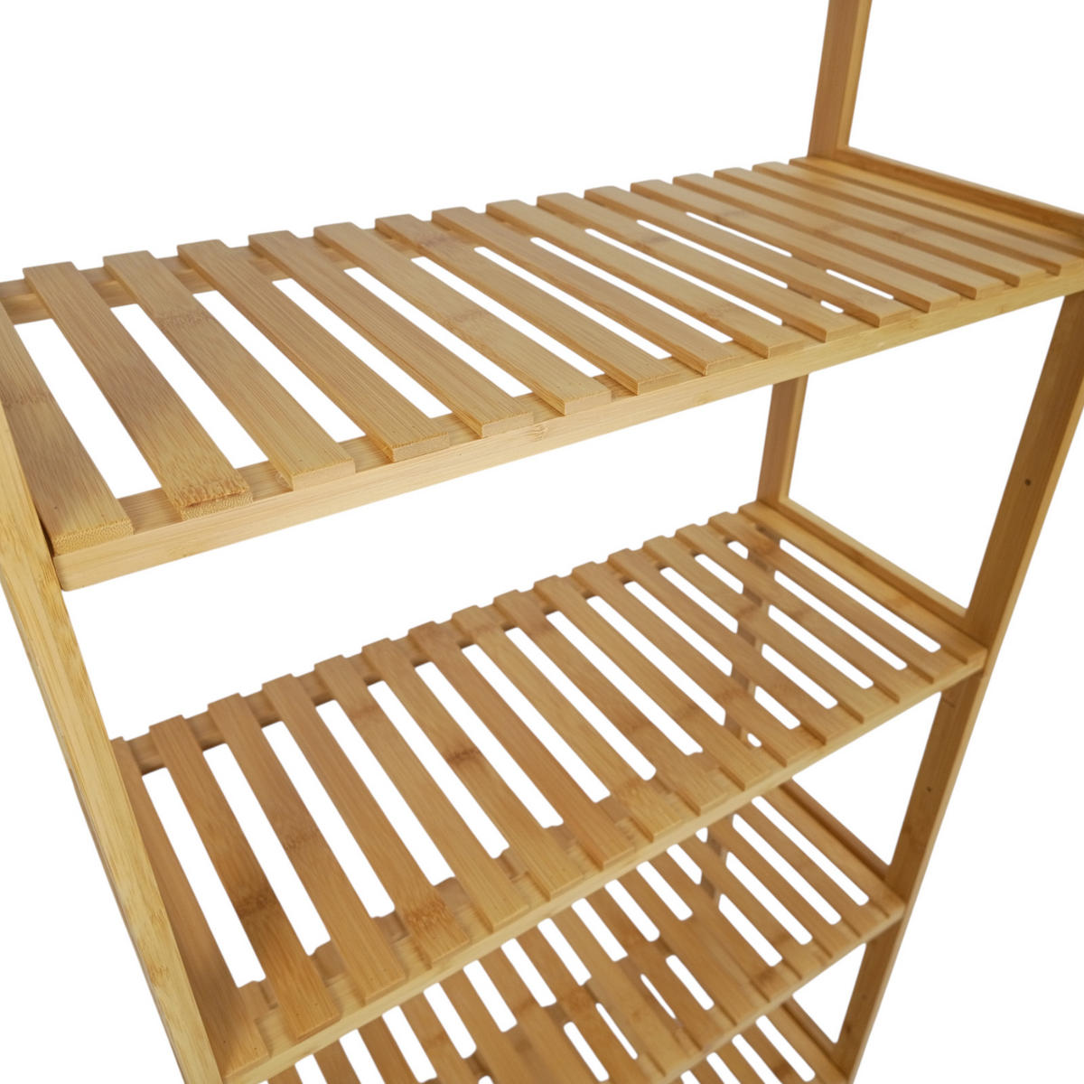 REGAL Bambus Naturfarben Badezimmerregal 5 Ebenen 60x26x130 cm - Naturfarben, Holz (26/130/60cm) - Begryf