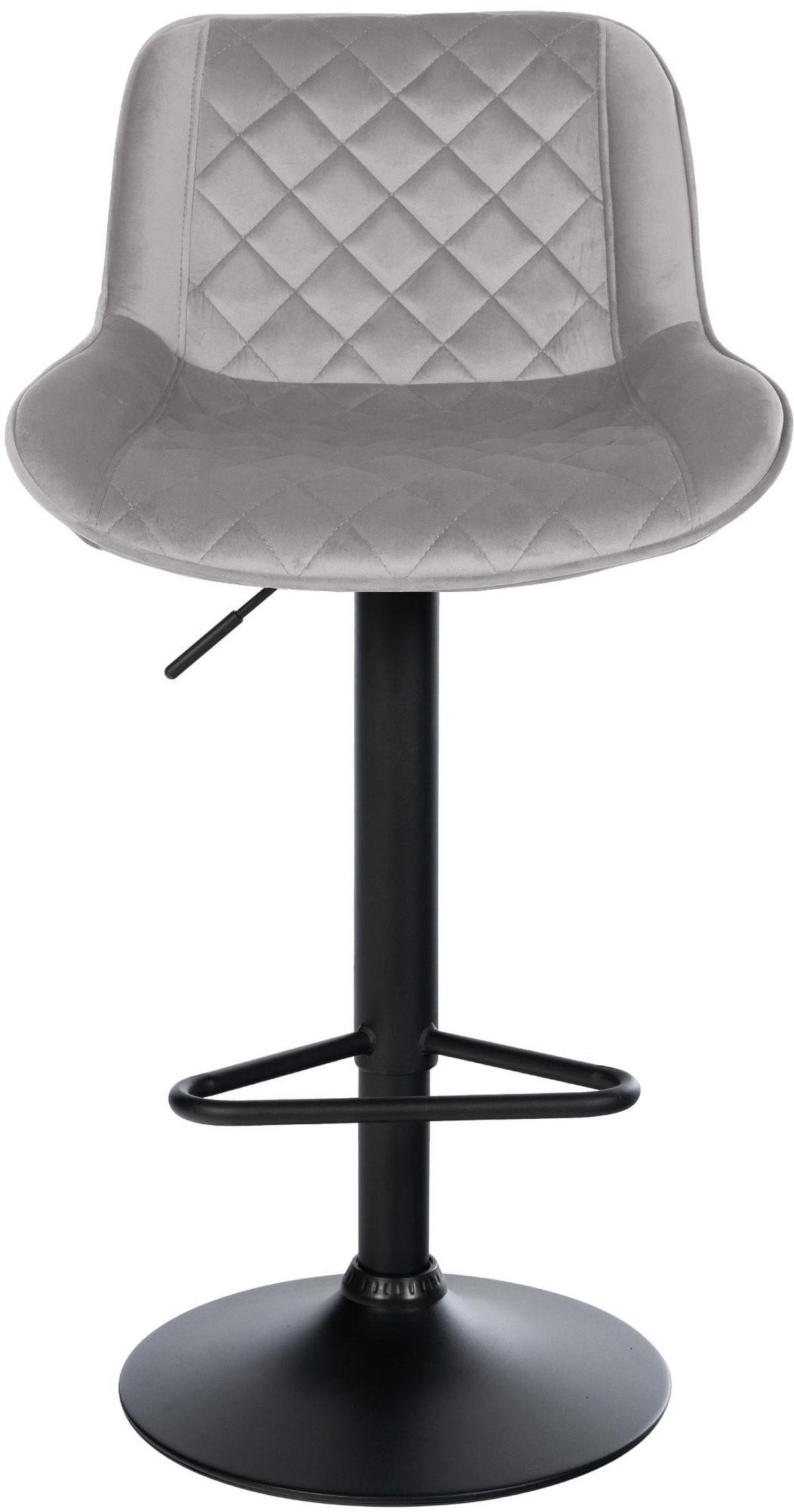 BARHOCKER Samt Grau - Schwarz/Grau, Textil/Metall (50/84/52cm) - CLP