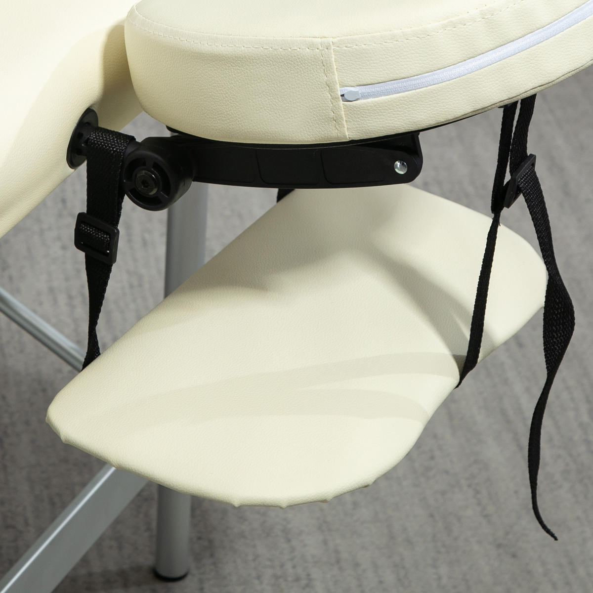 MASSAGELIEGE DE-18896 210x90 cm, höhenverstellbar, 225 kg Creme - Creme, Metall (90/84/210cm) - ComfortXL