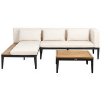 LOUNGE-SET 3-Sitzer Beige Bracciano - Hellbraun/Beige, Holz - Beliani