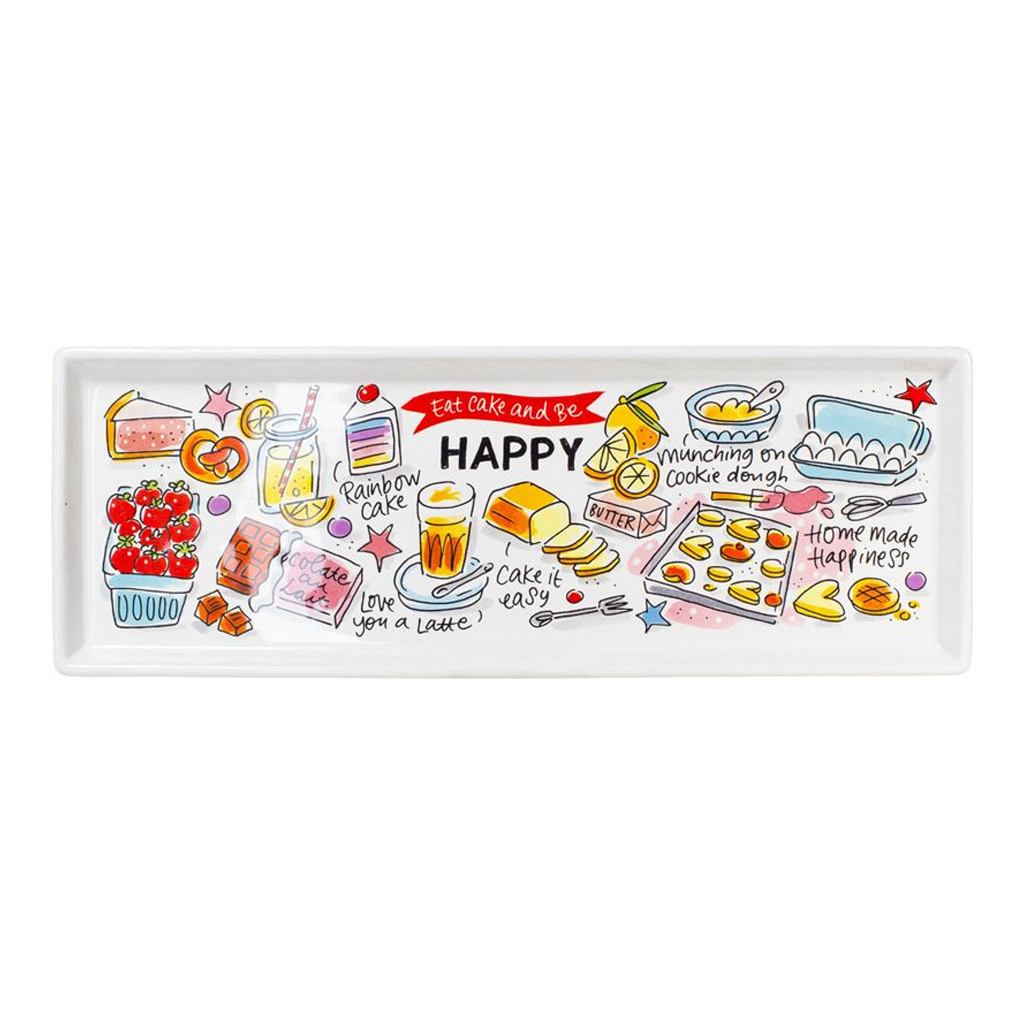 KUCHENPLATTE Fröhlich in Bunt - 33cm - Multicolor, Keramik (34.5cm) - Blond Amsterdam