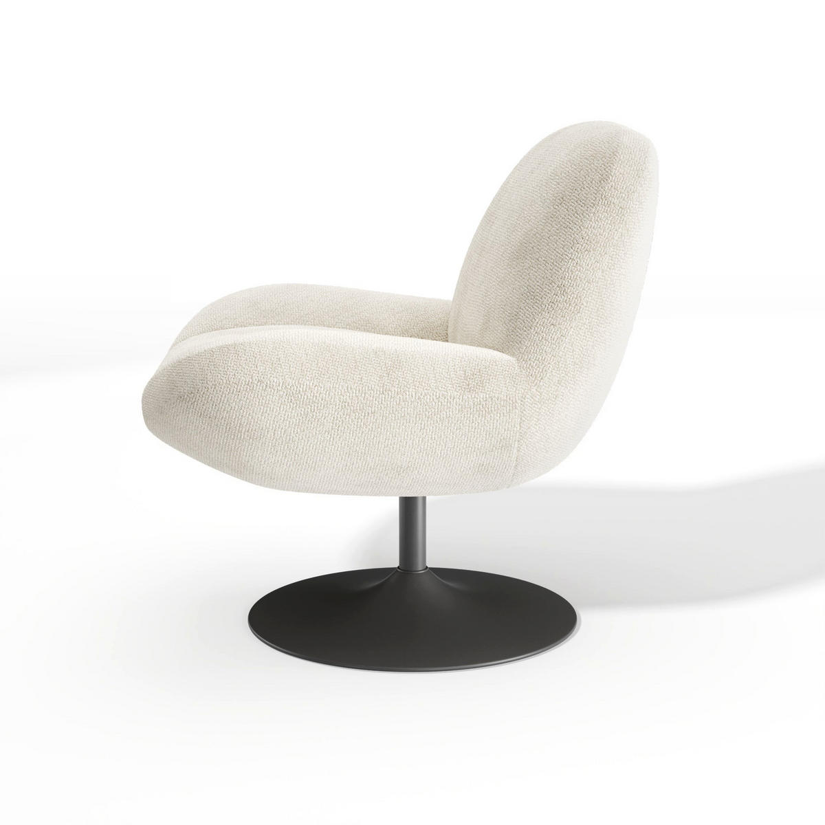 DREHSESSEL RETRO Schlingenvelours Creme 71cm - Creme, Textil (71/80/76cm) - Premium Interiors