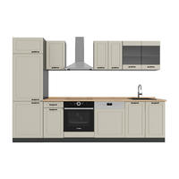 KÜCHENZEILE R-Line, Sand Landhaus/Anthrazit, 300 cm Arbeitsplatte Goldkraft Eiche - Beige/Anthrazit, Holzwerkstoff (300/206.8/60cm) - Vicco