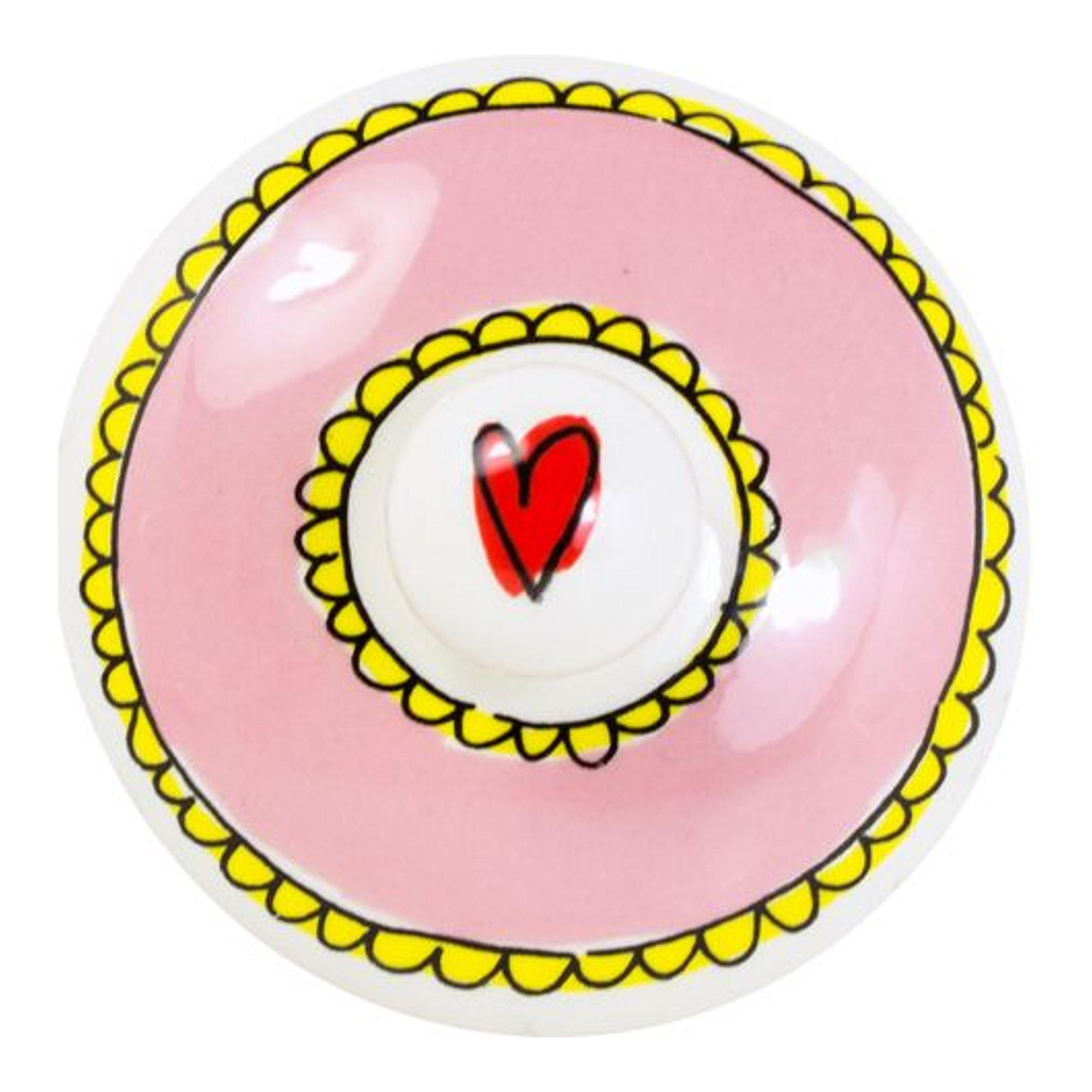 TEEKANNDECKEL Herz in Rosa - 9cm - Pink, Keramik (9/5.3/9cm) - Blond Amsterdam