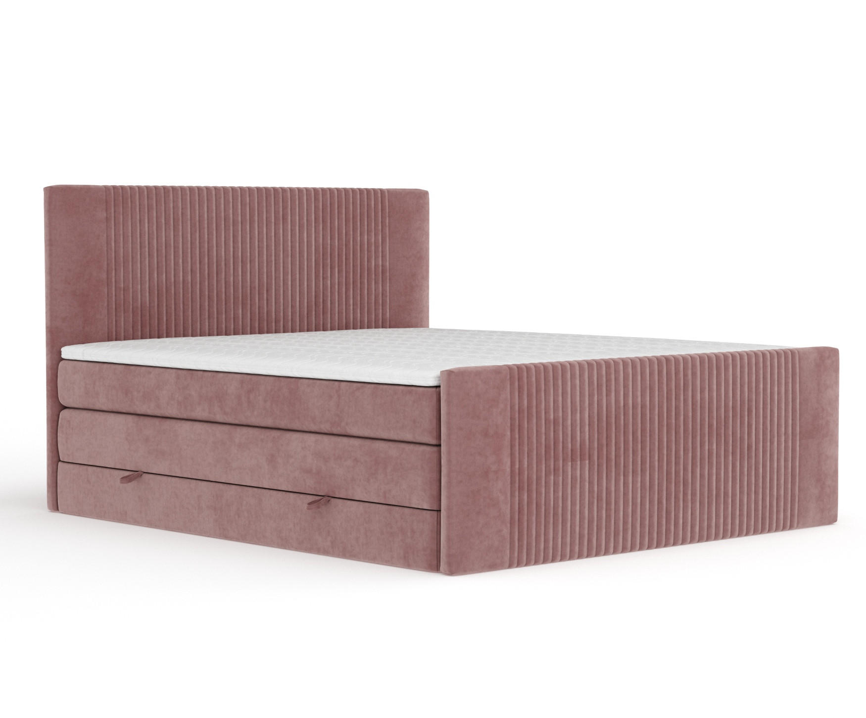 BOXSPRINGBETT Bergamo Rosa 180/200 cm - Schwarz/Rosa, Holz/Holzwerkstoff (180/200cm) - Maison de Reve