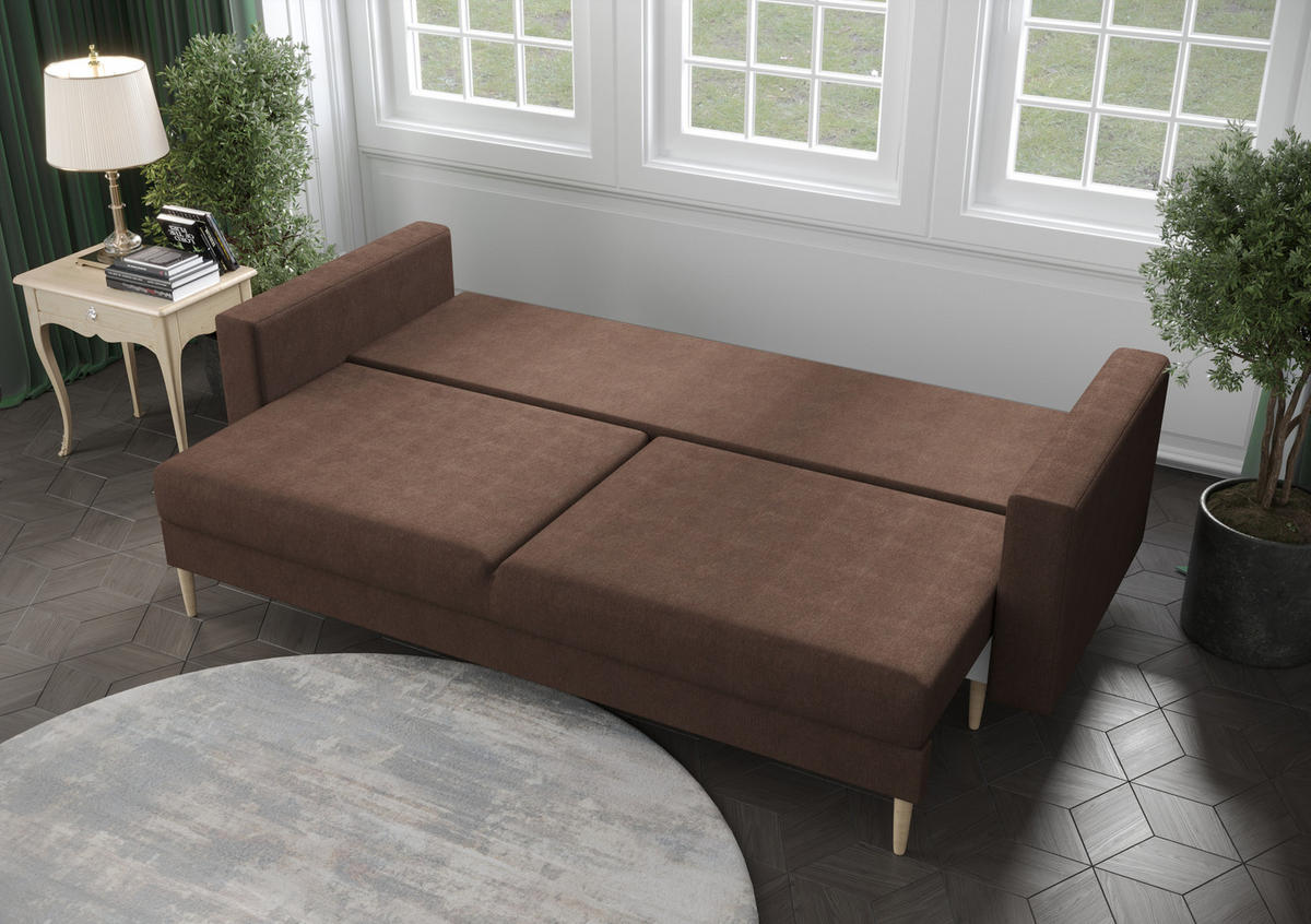 SOFA KRISTI mit Schlaffunktion ITAKA 34 Sofa mit Stauraum - Rot, Textil (90/87/230cm) - Bedante