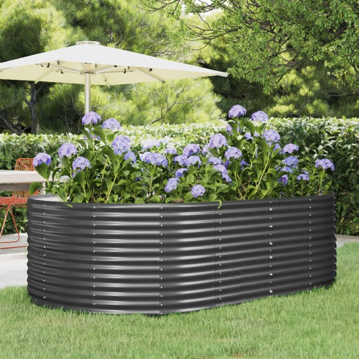 GARTEN-HOCHBEET Anthrazit 212 x 140 x 68 cm - Anthrazit, Metall (140/68/212cm) - furnicato