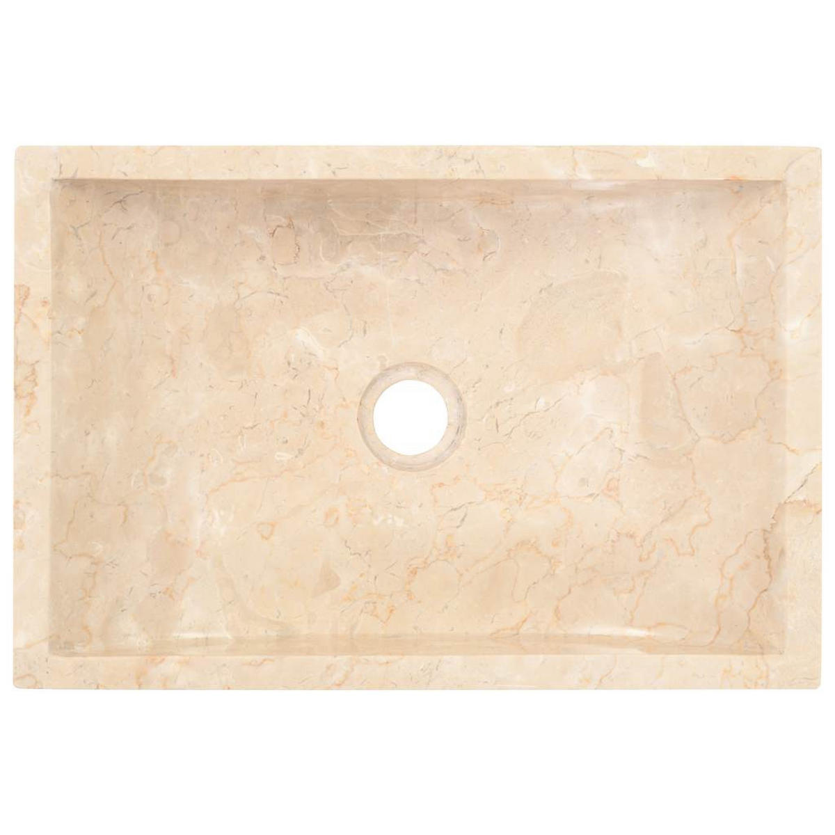 WASCHBECKEN 45/30/12 Cm Marmor Hochglanz-Creme - Creme, Stein (30/12/45cm) - vidaXL