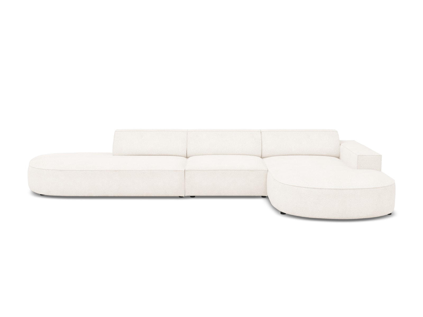 ECKSOFA rechts Jodie aus Boucle beige 4 Sitzplätze - Beige, Textil (166/342cm) - Micadoni