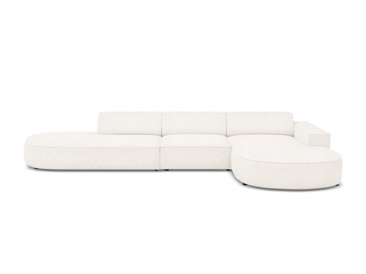 ECKSOFA rechts Jodie aus Boucle beige 4 Sitzplätze - Beige, Textil (166/342cm) - Micadoni