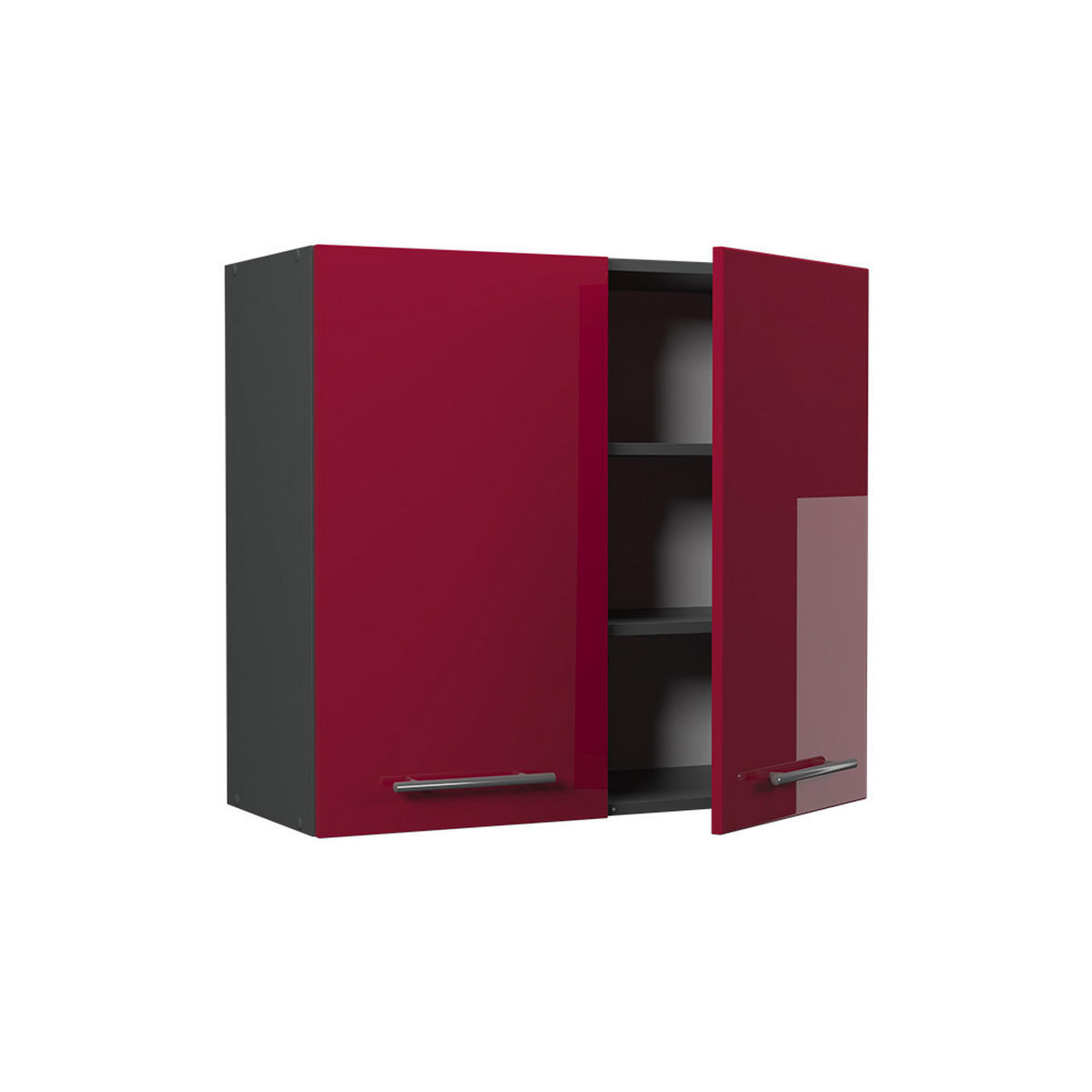 VÄGGSKÅP Fame-Line, Bordeaux högblank/antracit, 80 cm - Bordeaux/Antracit, Träbaserade material (80/72/34.1cm) - Vicco