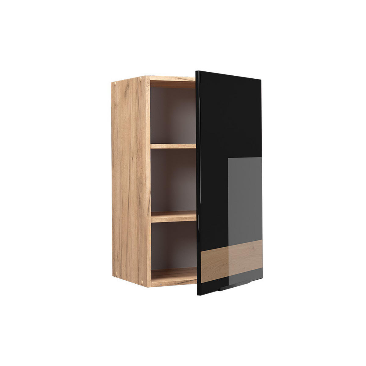 HÄNGESCHRANK Fame-Line Schwarz Eiche hochglanz 45 cm - Schwarz Hochglanz/Eiche Wotan, Holzwerkstoff (45/72/34.1cm) - Vicco