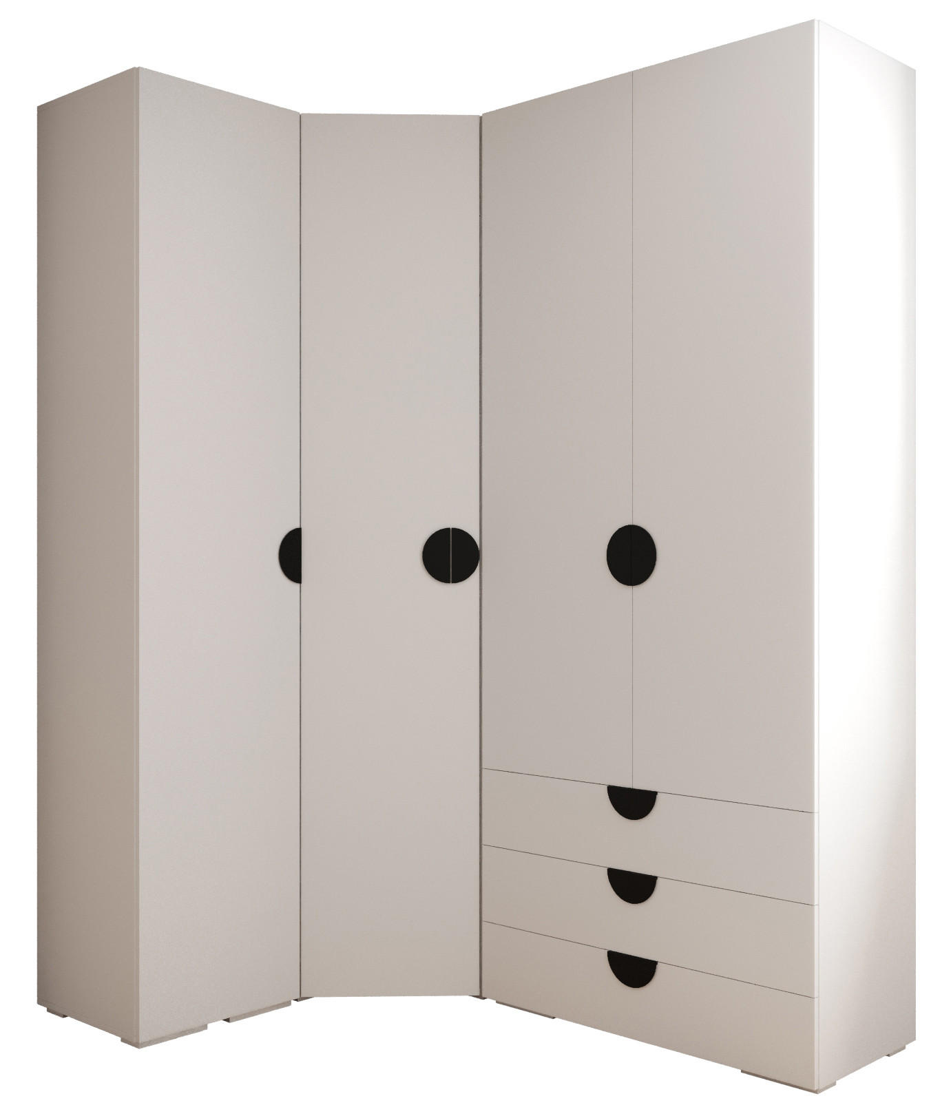 GARDEROBEN-SET 236,7/181,7/47 - Schwarz/Weiß, Holz/Kunststoff (181.7/236.7/47cm) - Abiks Möbel