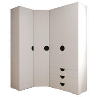 GARDEROBEN-SET 236,7/181,7/47 - Schwarz/Weiß, Holz/Kunststoff (181.7/236.7/47cm) - Abiks Möbel