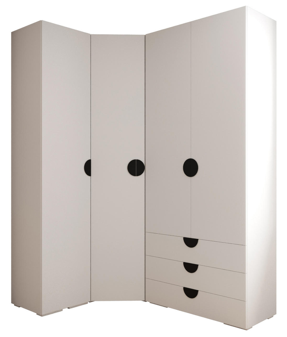 GARDEROBEN-SET 236,7/181,7/47 - Schwarz/Weiß, Holz/Kunststoff (181.7/236.7/47cm) - Abiks Möbel