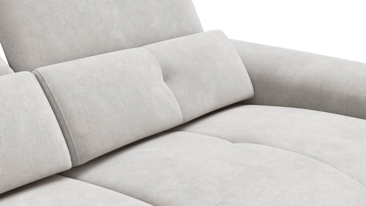 SOFA RELAX AVENA 3-Sitzer, beiger Veloursstoff - Beige/Schwarz, Holz/Textil (204/80/108cm) - Wozimo