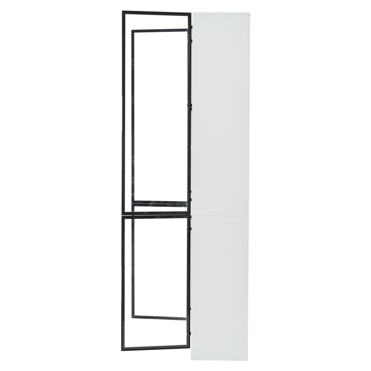 VITRINE LED Glasvitrine Glastüren Hochschrank Weinregal 200cm - Weiß, Holzwerkstoff (80/200/35cm) - FLIEKS