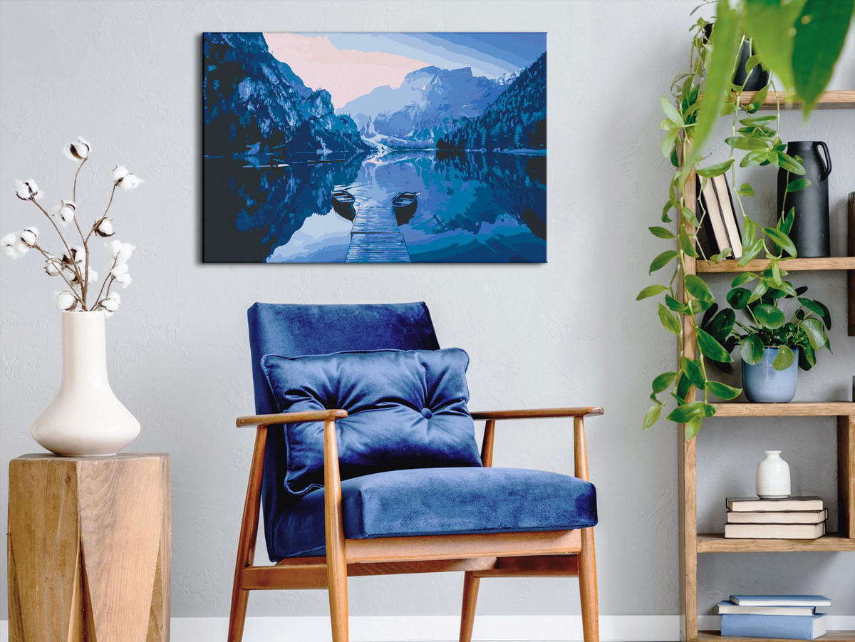 MALEN NACH ZAHLEN 50/40 cm - Blau, Textil (1.4/40cm) - KUNSTLOFT