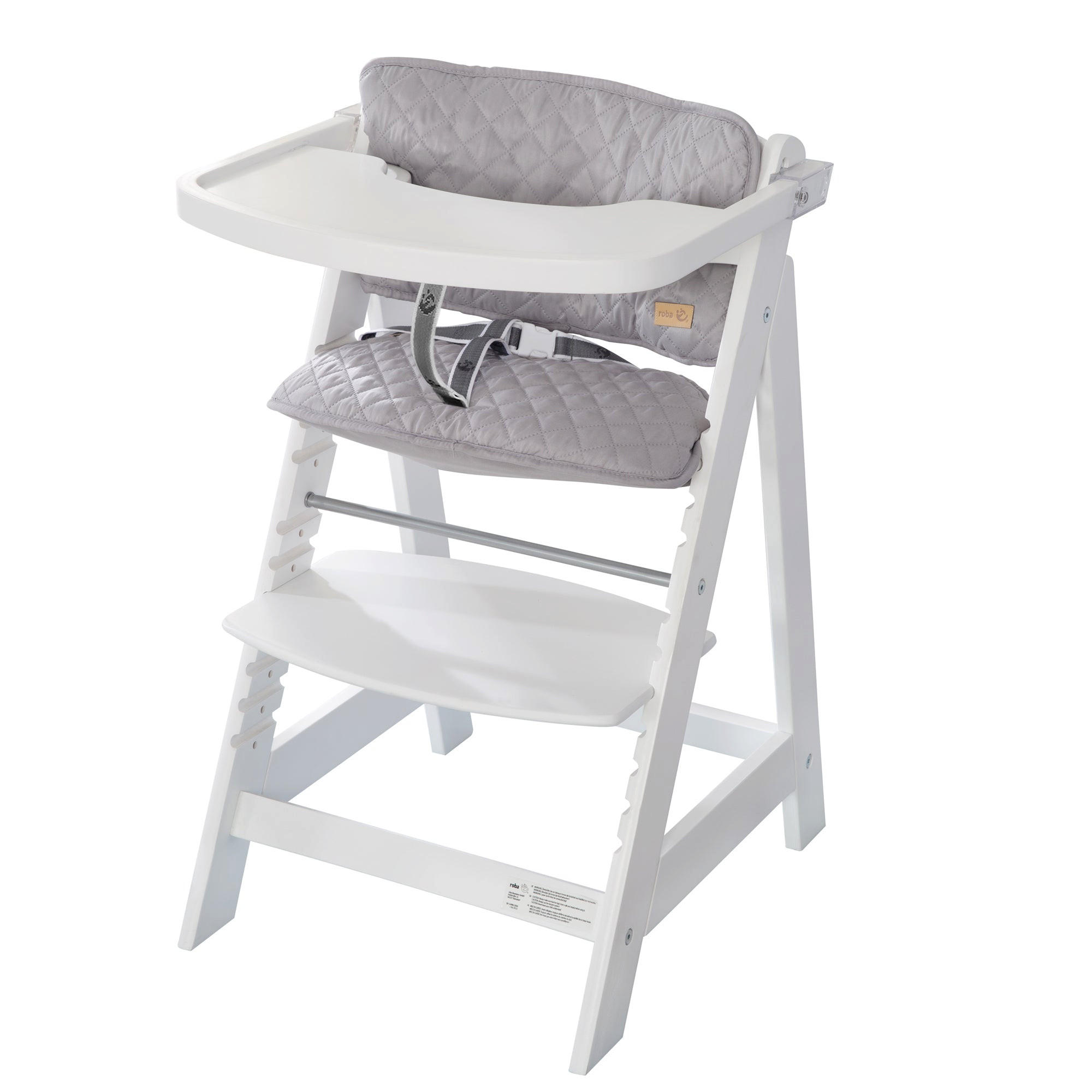 KINDERHOCHSTUHL Sit Up Fun mit Sitzverkleinerer Weiß - Weiß, Holzwerkstoff/Textil (50/80/54cm) - Roba