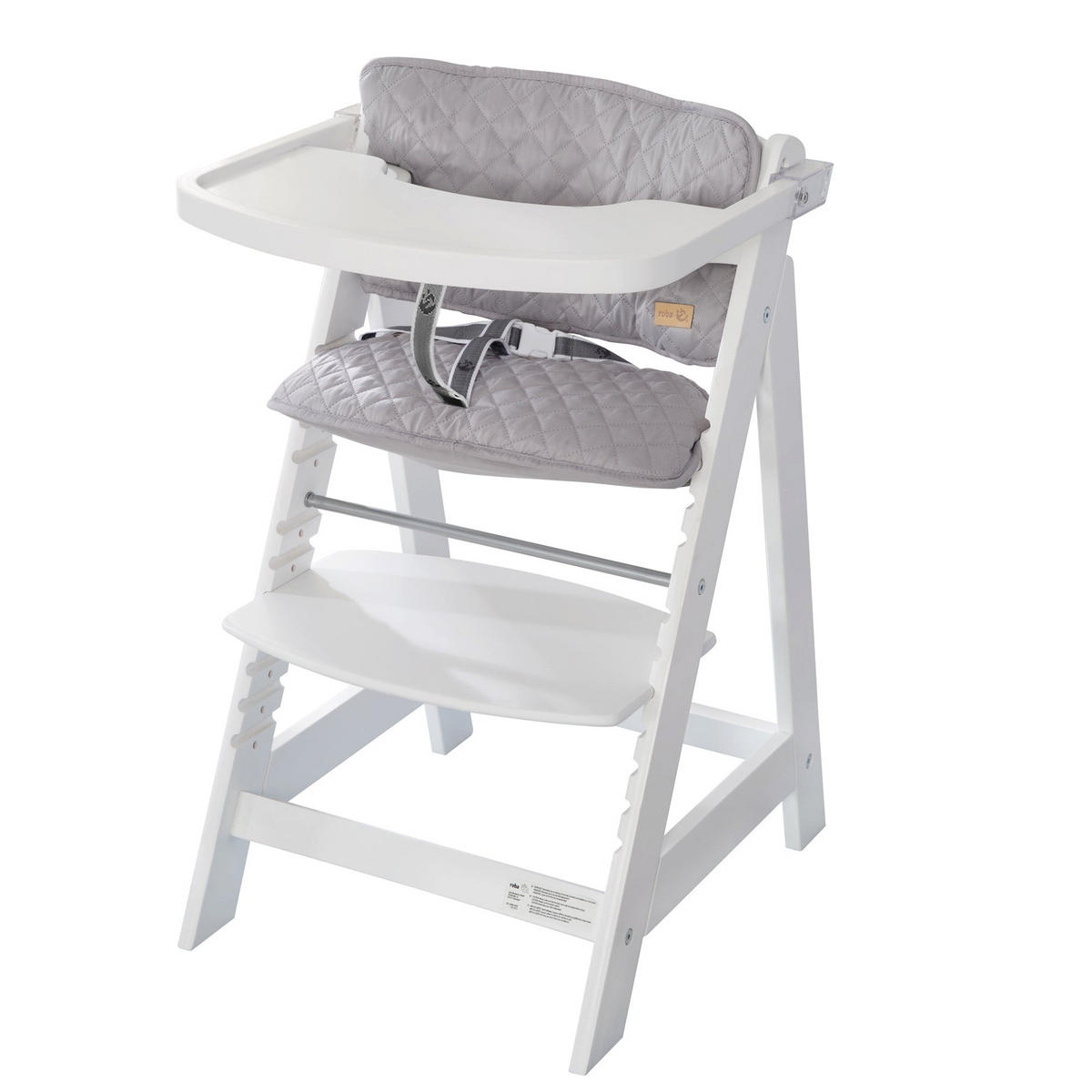 KINDERHOCHSTUHL Sit Up Fun mit Sitzverkleinerer Weiß - Weiß, Holzwerkstoff/Textil (50/80/54cm) - Roba