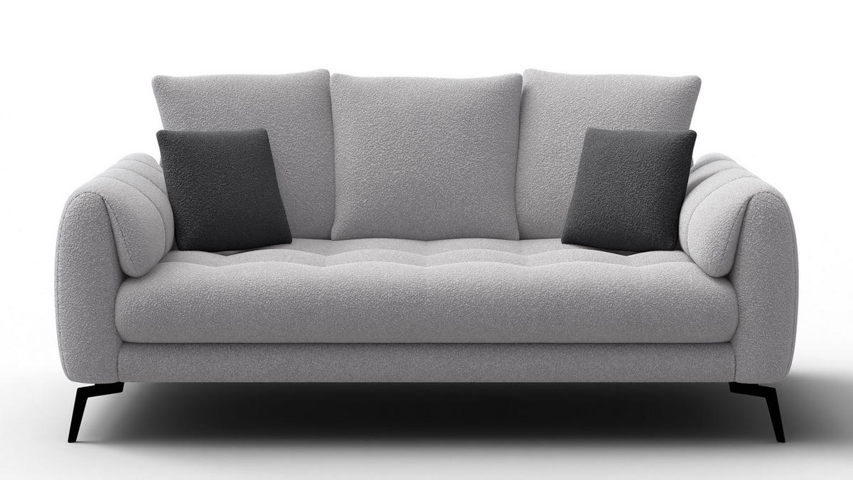 SOFA CALME 2,5-Sitzer, hellgrau - Hellgrau, Holz/Textil (199/92/108cm) - Courtois Laville
