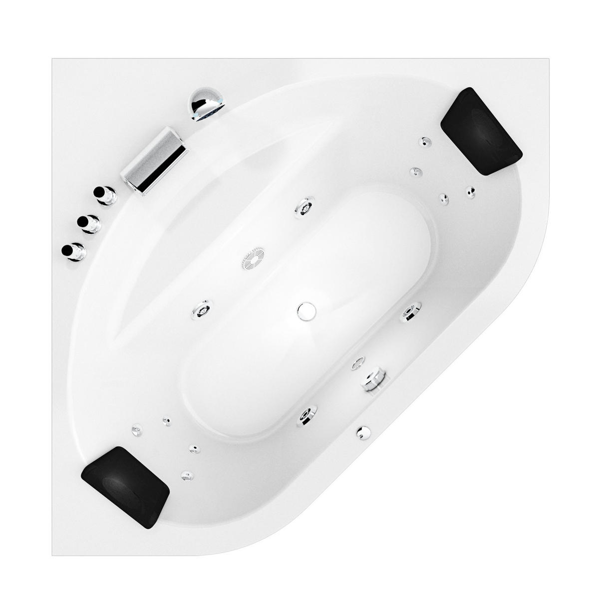 WHIRLPOOL Pool Badewanne Eckwanne W20-TH 140x140cm - Weiß, Glas/Kunststoff (140/55/140cm) - AcquaVapore by Sandra Jentho