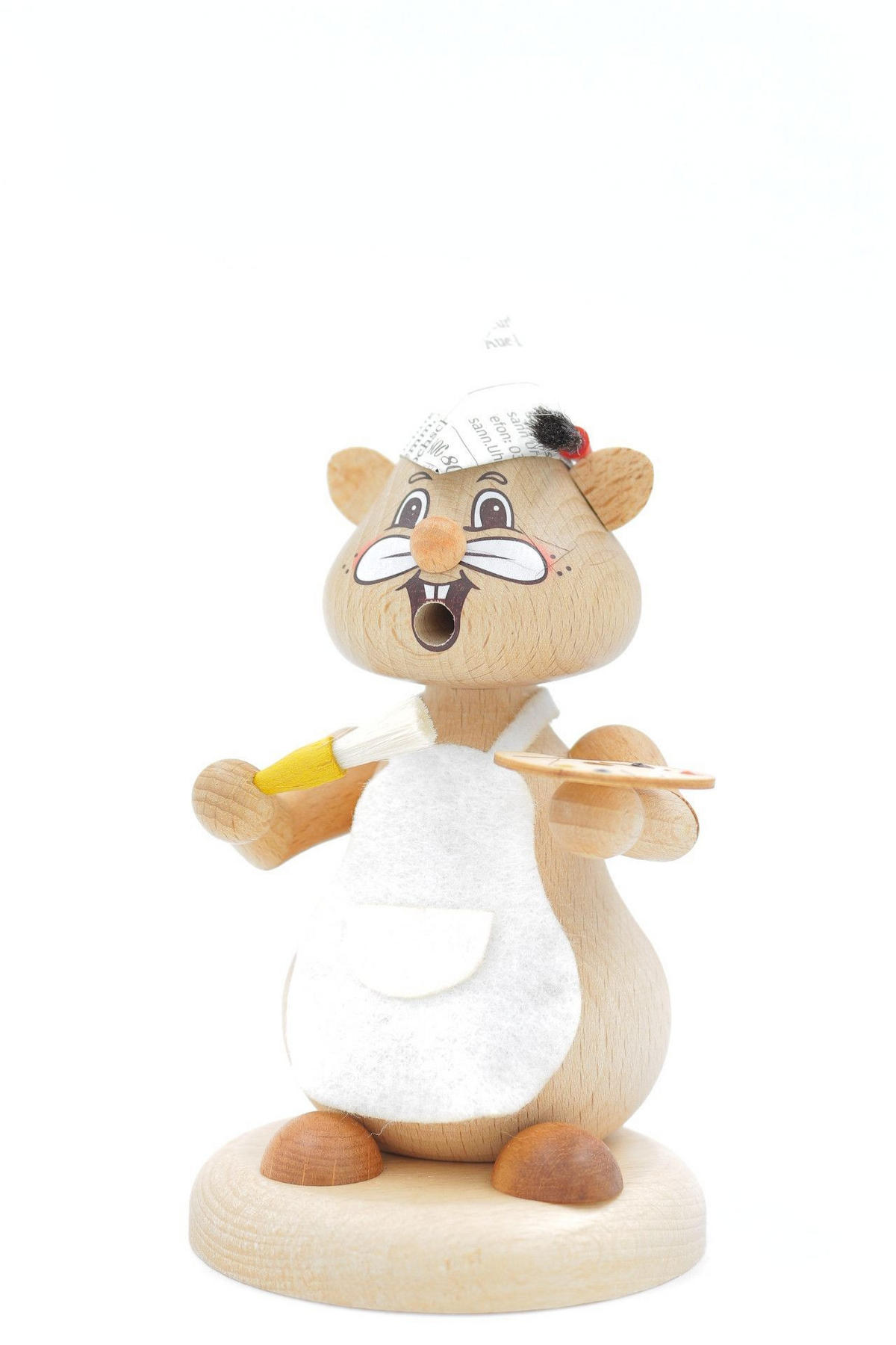 RAUCHFIGUR Hamster Maler 13 cm - Multicolor, Holz (8/13/0.1cm)