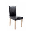 STUHL Lederlook schwarz - Eukalyptusholzfarben/Schwarz, Holz/Textil (41/91/47cm) - CLP