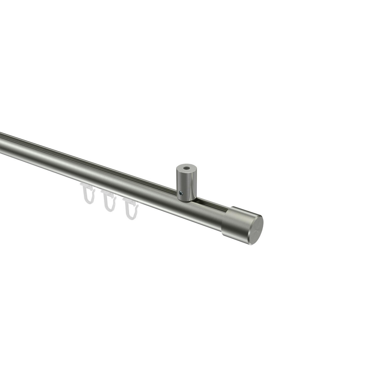 INNENLAUF-GARDINENSTANGEN-SET Sonius Santo 160 cm, 1-läufig, 20 mm Ø Edelstahl-Optik - Edelstahlfarben, Metall (160cm) - INTERDECO