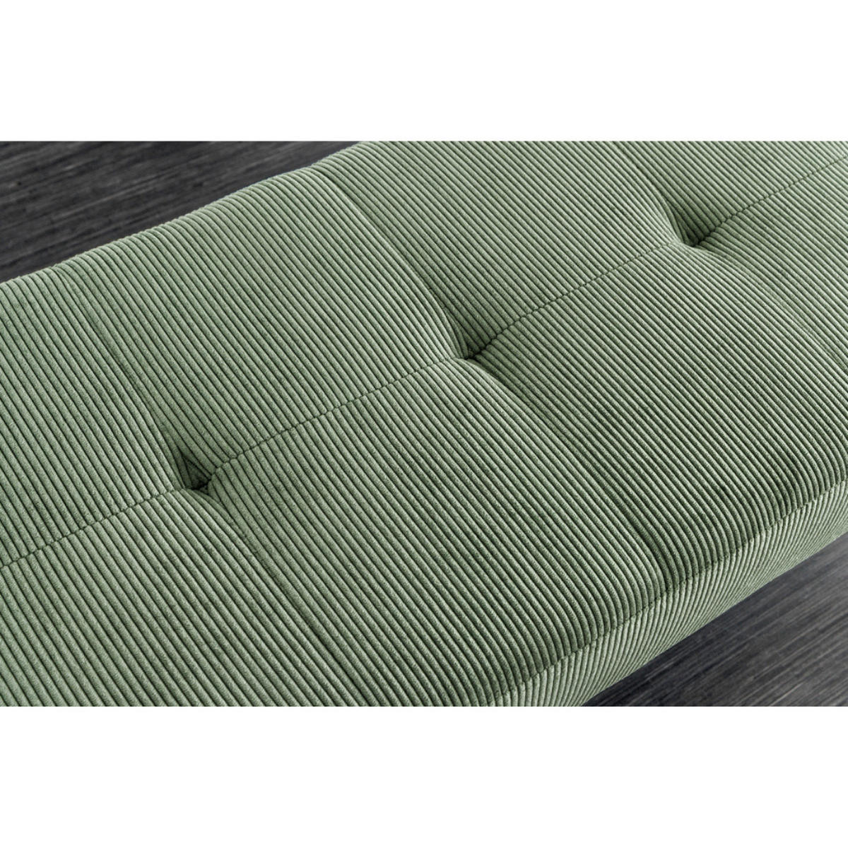 SITZBANK BOUTIQUE Cord Grün, Schwarze 100 cm - Grün, Textil/Metall (100/45/35cm) - riess-ambiente