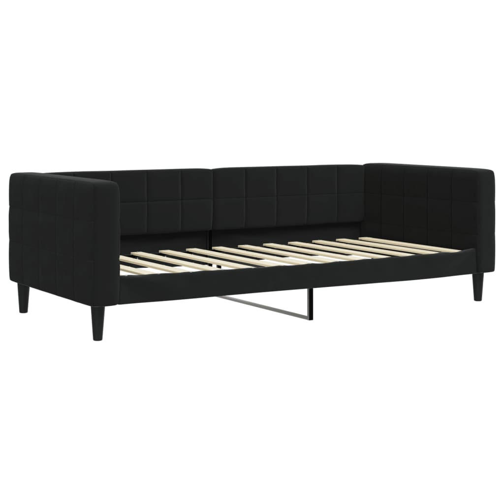 TAGESBETT Schwarz 90/200 Cm Samt - Schwarz, Textil (90/200cm) - vidaXL