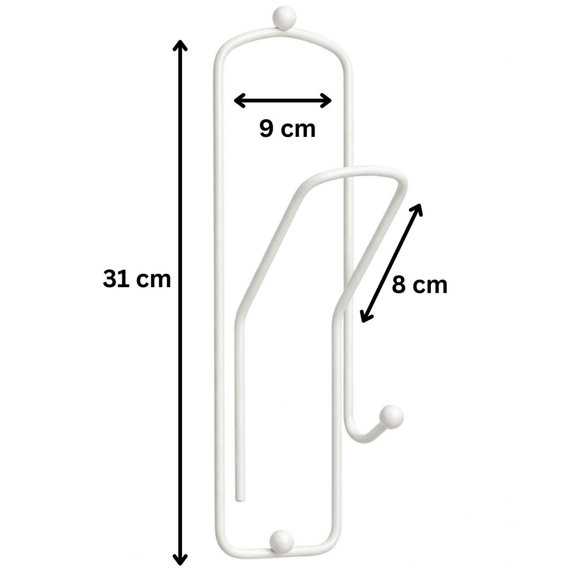WANDHAKEN Weiß Büroklammer 32 cm - Weiß, Metall (9/32/8cm)